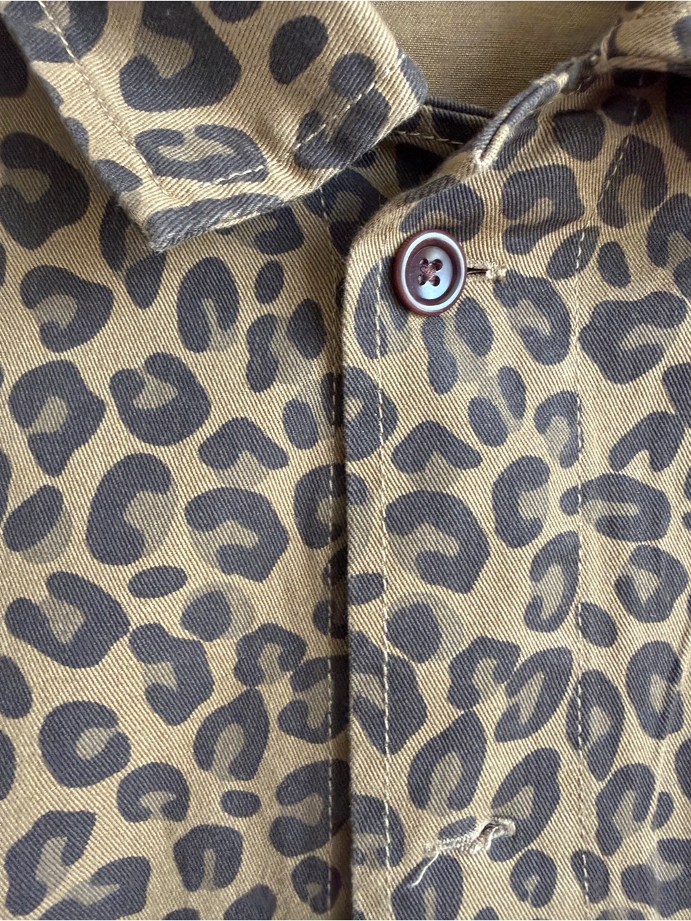 Men's Leopard Print Shirt Jacket in Brown - Picture 11 of 12